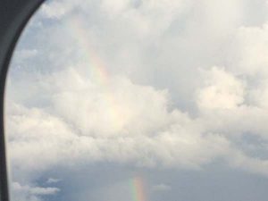 A rainbow in the clouds